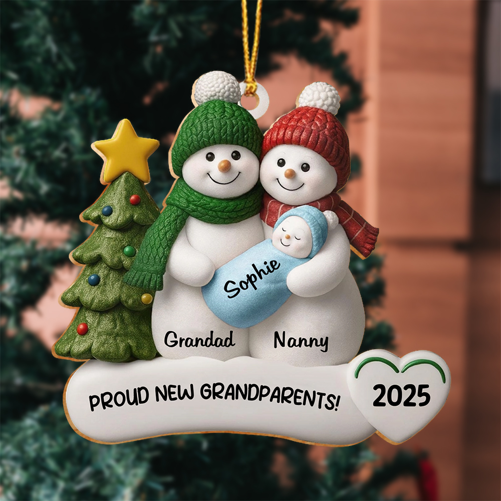 Personalised Family Snowman Ornament 2025