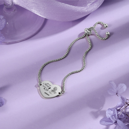 Personalised Memorial heart bracelet with photo -I am always with you