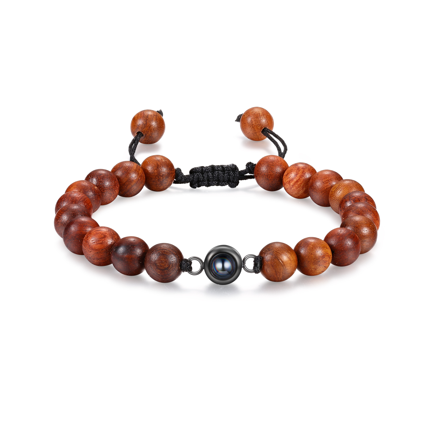 Personalised Meditation Rosewood Photo Projection Bracelet