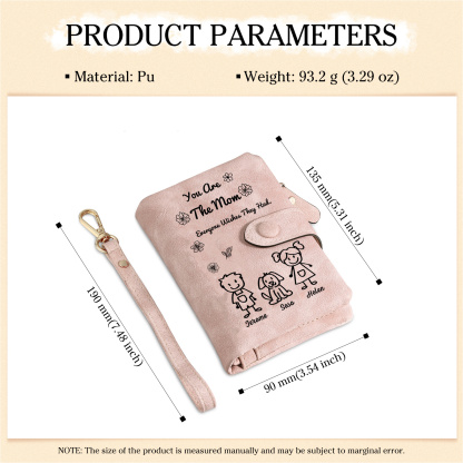 Personalised Mum Purse Wristlet Wallet With 1-6 Names