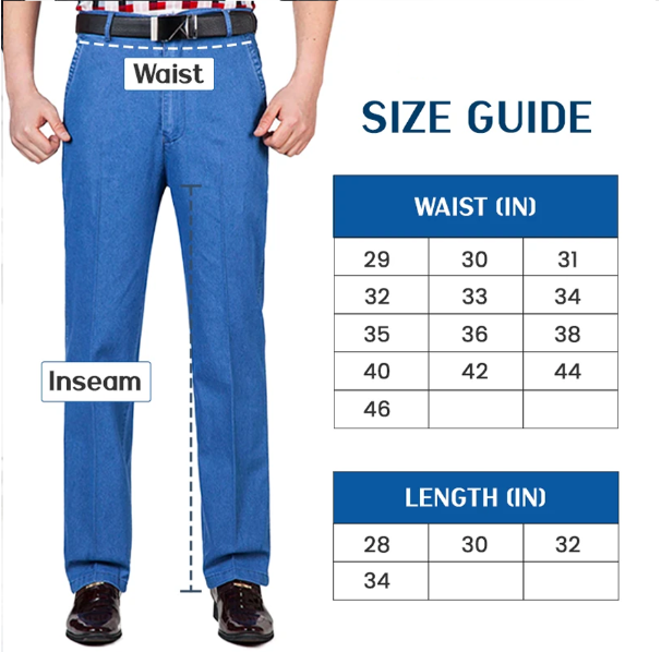 LAST DAY SALE 70% OFF - Men's High Waist Straight Fit Stretch Jeans-POIULTD