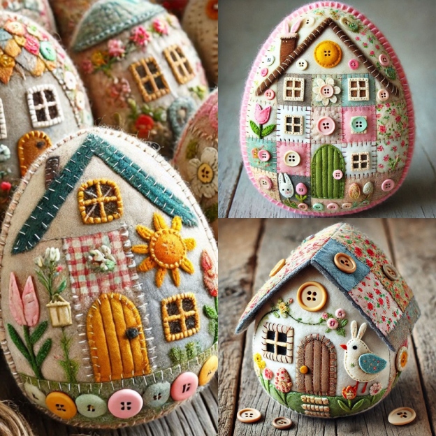 Patchwork Felt Egg House DIY Kit-POIULTD
