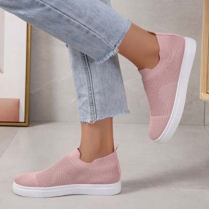 Casual Mesh Hollow Out Weave Women's Flat Shoes-POIULTD