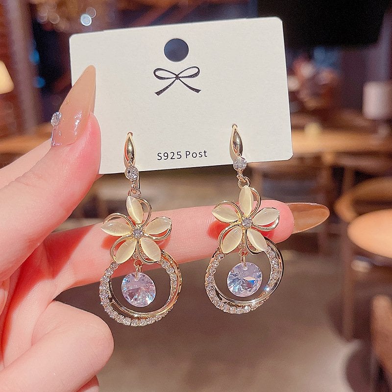 (🌸New Spring) Opal Flower Earrings-POIULTD