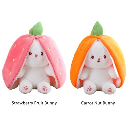🔥Easter Sale🔥🔥Strawberry Bunny Transformed into Little Rabbit Fruit Doll Plush Toy