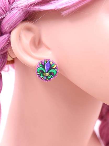 Women's Carnival Three-Color Iris Fashionable And Versatile Temperament Light Luxury Earrings-POIULTD