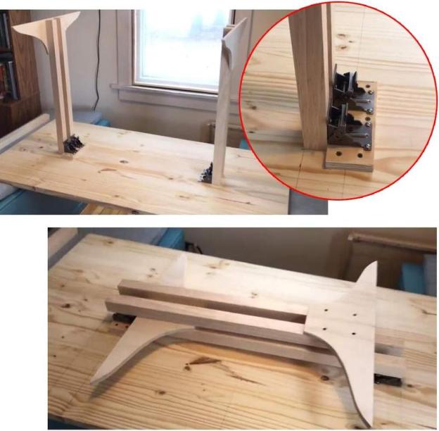 Heavy-Duty Folding Table Leg Brackets with Self-Locking Hinges-POIULTD