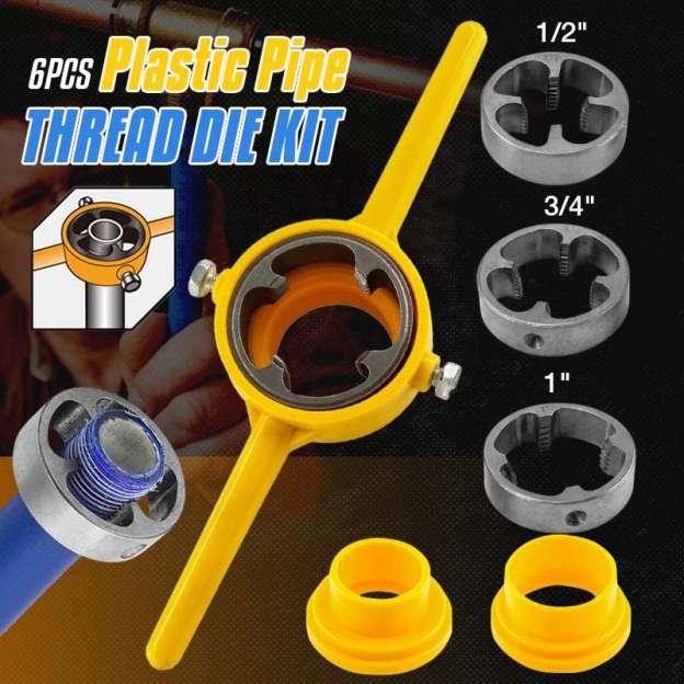🔥6PCS Plastic Pipe Thread Die Kit-POIULTD