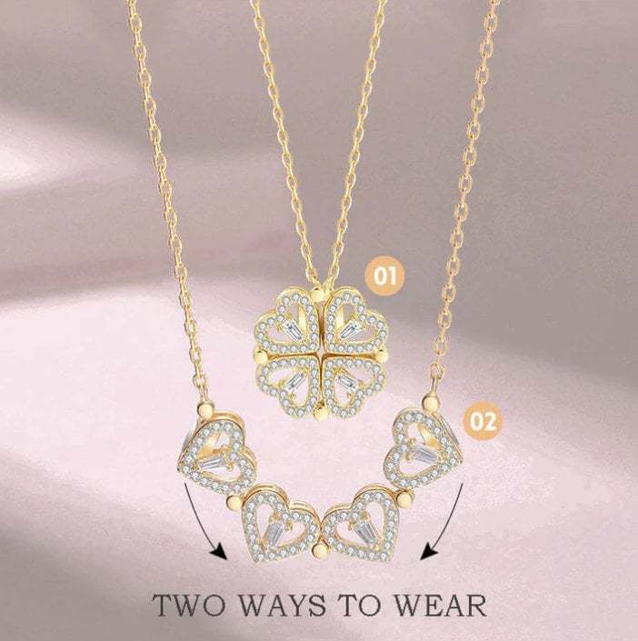 🔥 Last Day Promotion 48% OFF🎁Lucky Heart Sterling Silver Necklace WITH SIX ROSES💖-POIULTD