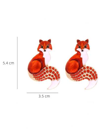 Funny Fox Cartoon Earrings-POIULTD