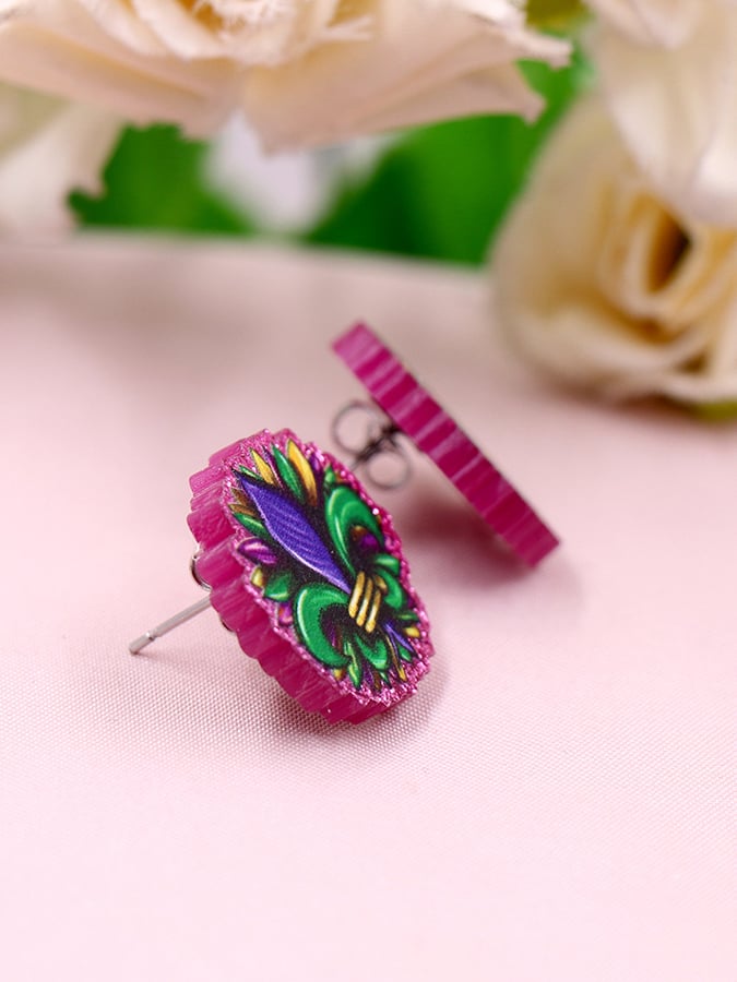 Women's Carnival Three-Color Iris Fashionable And Versatile Temperament Light Luxury Earrings-POIULTD