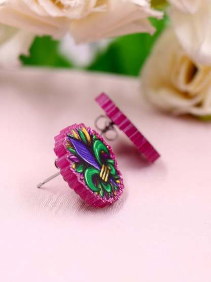 Women's Carnival Three-Color Iris Fashionable And Versatile Temperament Light Luxury Earrings-POIULTD