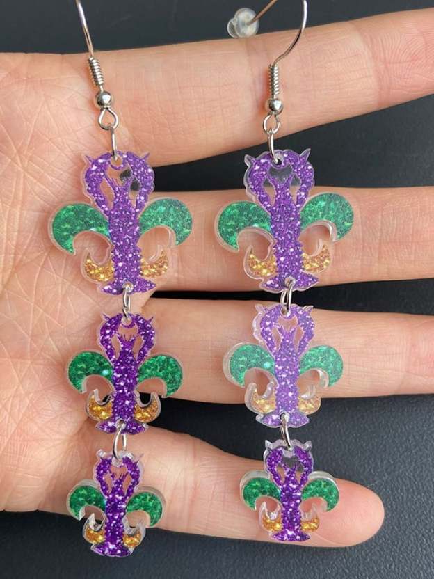 European And American Carnival Acrylic Earrings For Women-POIULTD