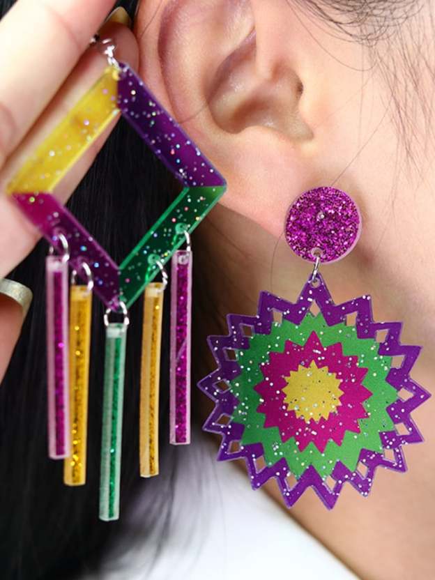 Women's Carnival Geometric Trendy Temperament Light Luxury Versatile Fashionable Earrings-POIULTD