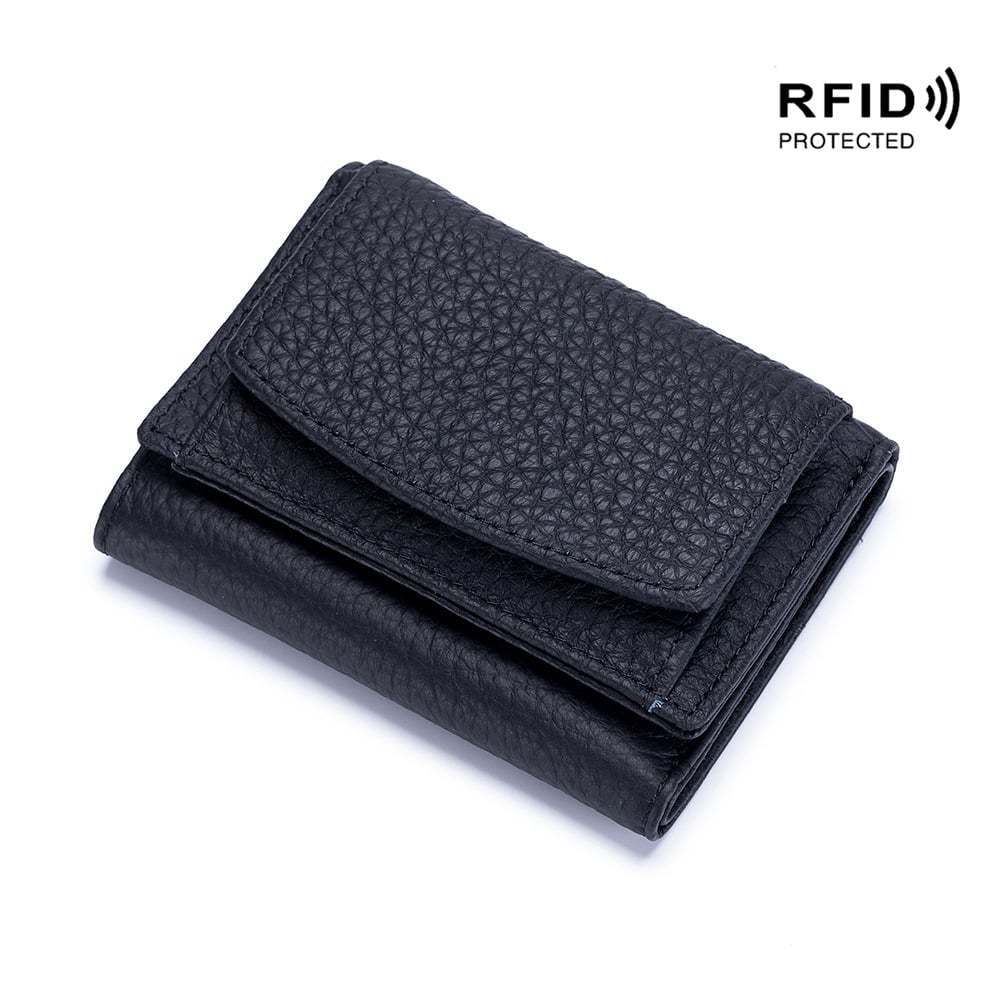 2024 New Genuine Leather RFID Blocking Card Holder Organizer Pocket Mini Wallet-POIULTD