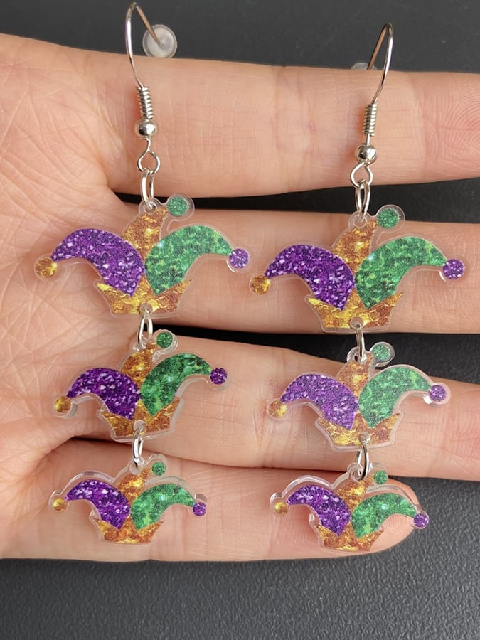 European And American Carnival Acrylic Earrings For Women-POIULTD