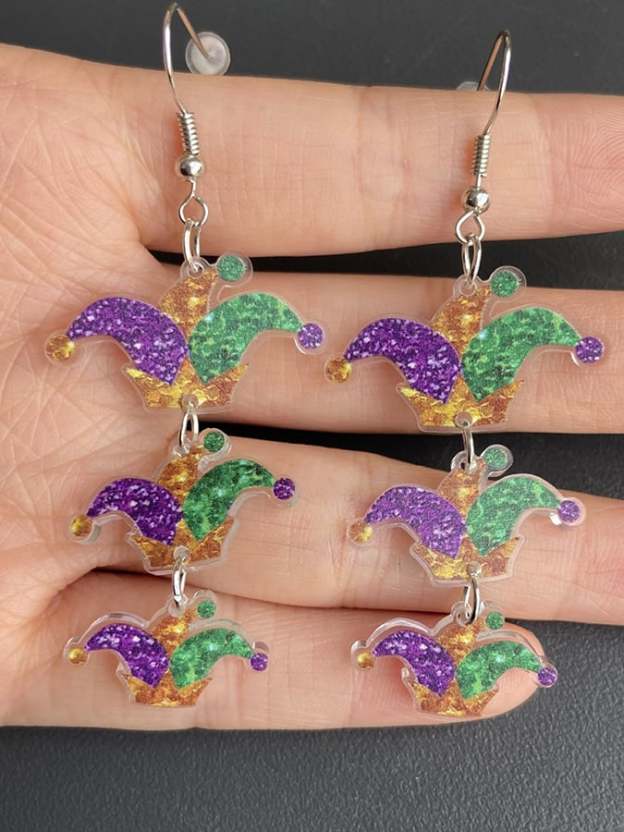 European And American Carnival Acrylic Earrings For Women-POIULTD
