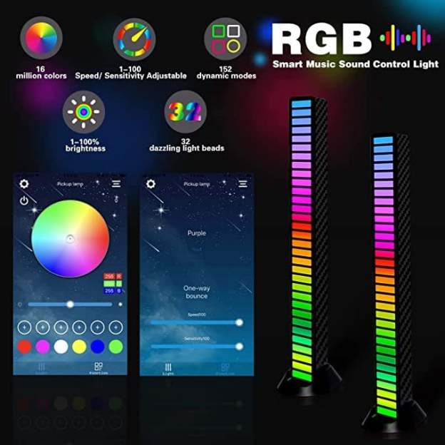 Wireless Sound Activated RGB Light Bar