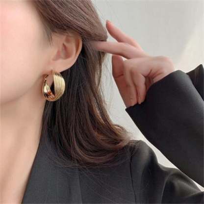 High-end hoop earrings-POIULTD