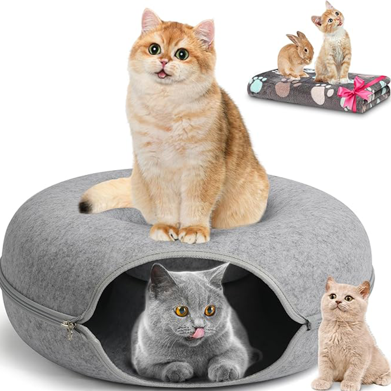 Large Cat Tunnel Bed for Indoor Cats-POIULTD