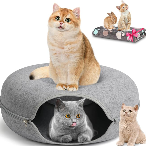 Large Cat Tunnel Bed for Indoor Cats-POIULTD