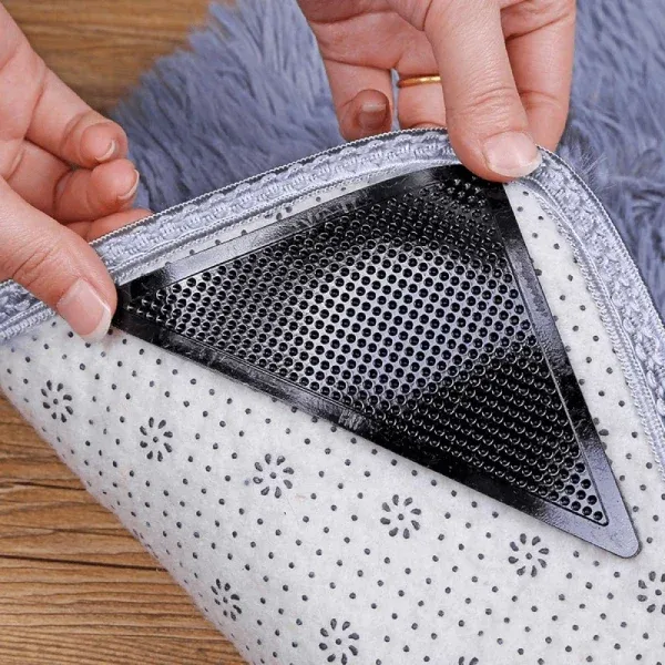 🔥Reusable Corner Area Carpet Rug Grippers - Rubber Anti Curling Non Slip Skid Pads
