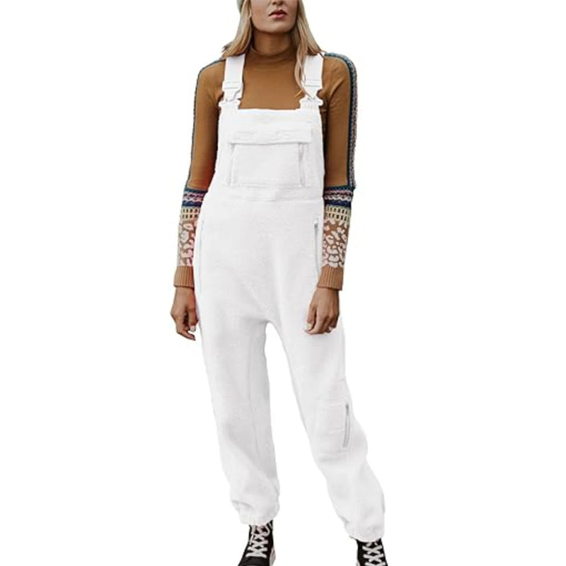 Women's Fleece Warm Loose Casual Jumpsuits-POIULTD
