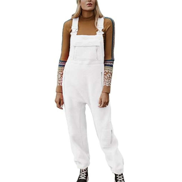 Women's Fleece Warm Loose Casual Jumpsuits-POIULTD