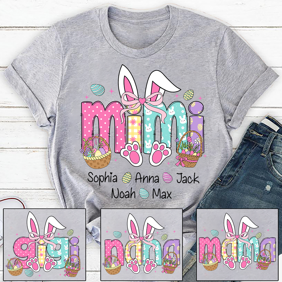 Easter Bunny Coquette Bow Gift For Family, Custom Grandma And Kids-POIULTD