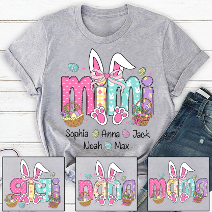 Easter Bunny Coquette Bow Gift For Family, Custom Grandma And Kids-POIULTD