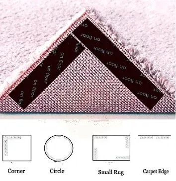 🔥Reusable Corner Area Carpet Rug Grippers - Rubber Anti Curling Non Slip Skid Pads
