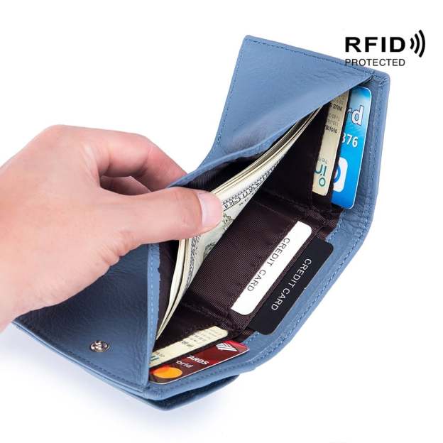 2024 New Genuine Leather RFID Blocking Card Holder Organizer Pocket Mini Wallet-POIULTD