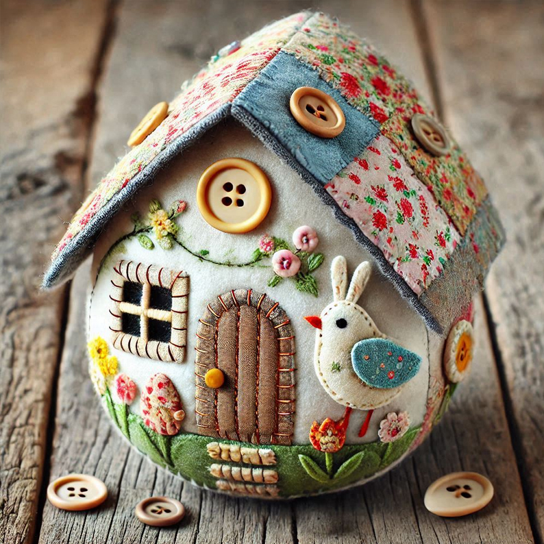 Patchwork Felt Egg House DIY Kit-POIULTD