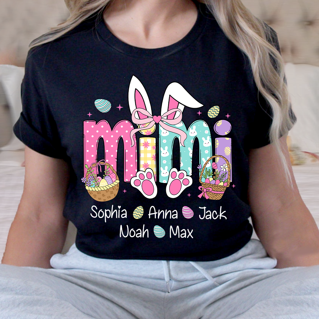 Easter Bunny Coquette Bow Gift For Family, Custom Grandma And Kids-POIULTD