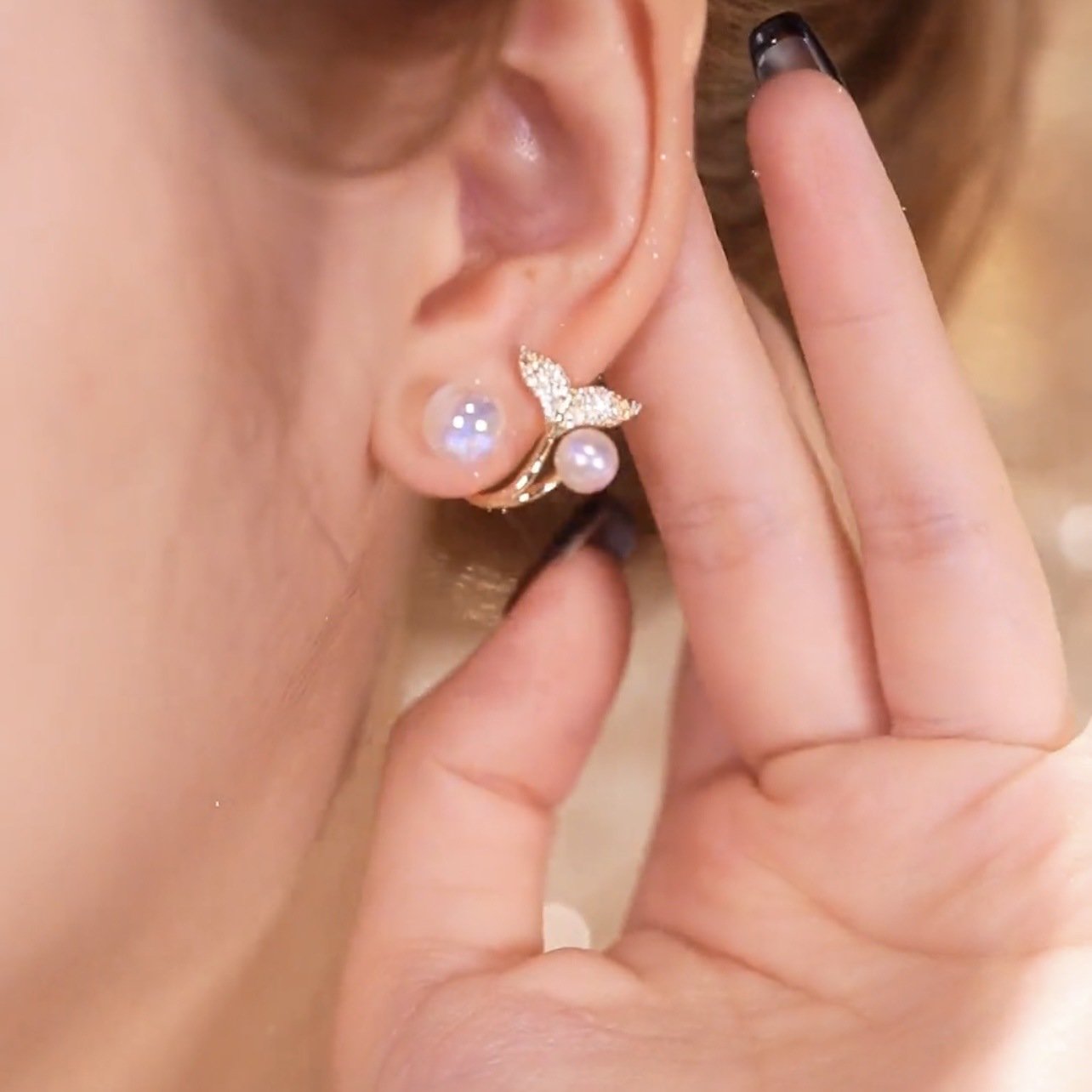 (🔥NEW)Delicate Mermaid Stud Earrings-POIULTD