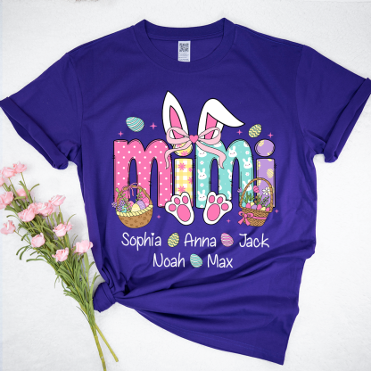 Easter Bunny Coquette Bow Gift For Family, Custom Grandma And Kids-POIULTD