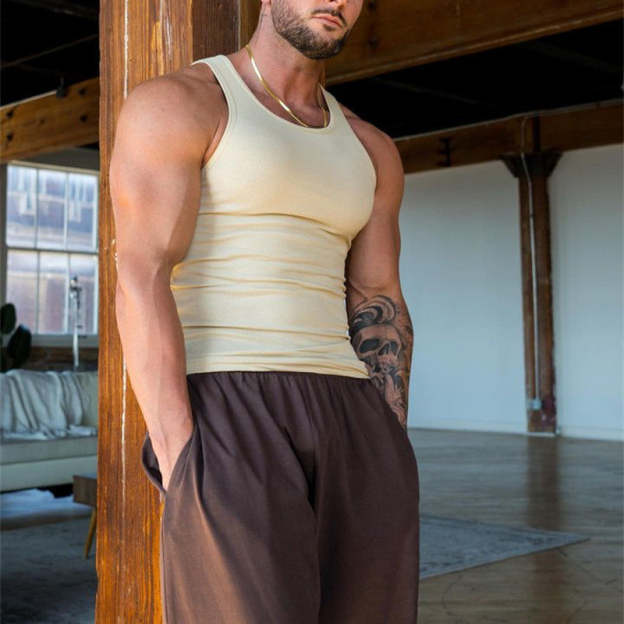 Men's Sleeveless T-shirt-POIULTD