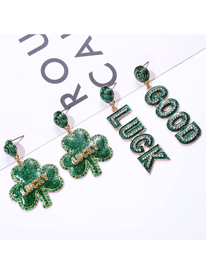 Women Fashionable And Versatile St. Patrick's Day Earrings-POIULTD