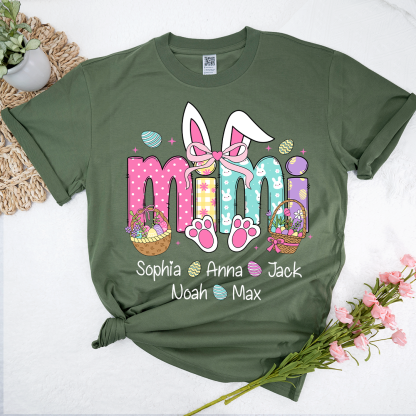 Easter Bunny Coquette Bow Gift For Family, Custom Grandma And Kids-POIULTD