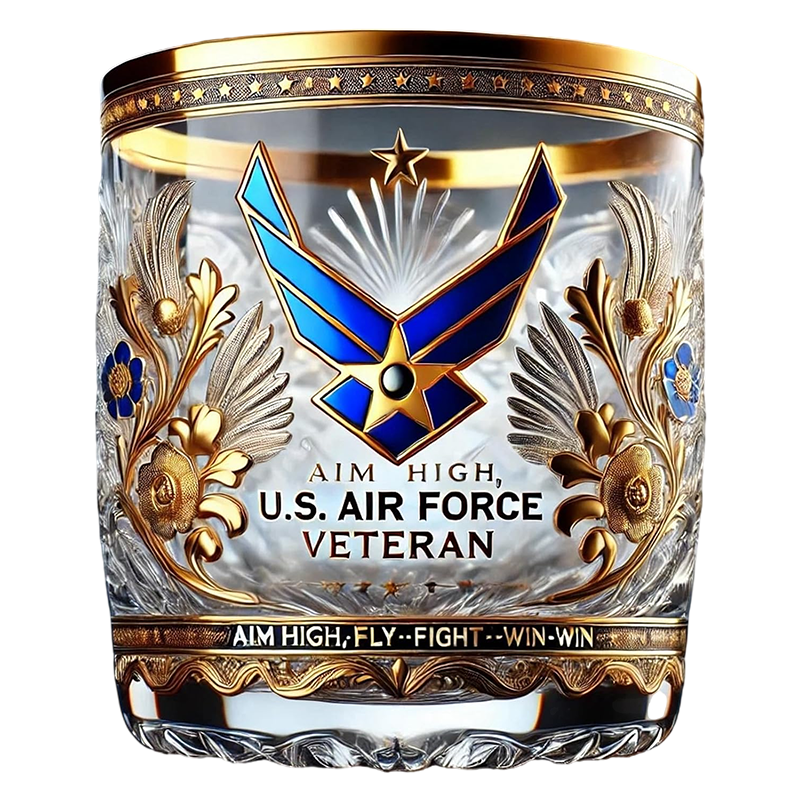Honor Your Veteran Father's Service with a Timeless Tribute Glass He'll Treasure Forever-POIULTD