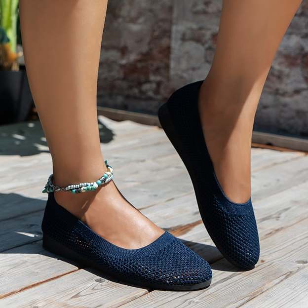 Casual Round Toe Hollow Out Weave Women's Flat Shoes-POIULTD