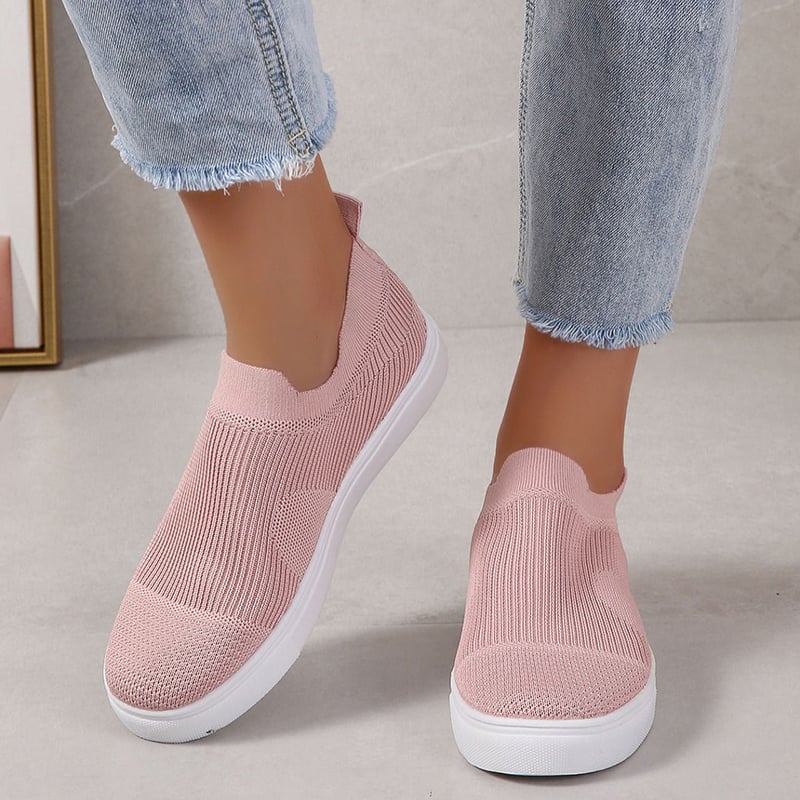 Casual Mesh Hollow Out Weave Women's Flat Shoes-POIULTD