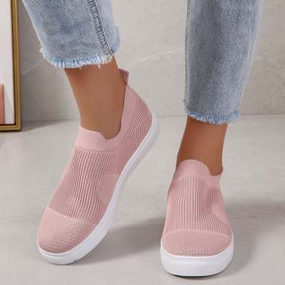 Casual Mesh Hollow Out Weave Women's Flat Shoes-POIULTD