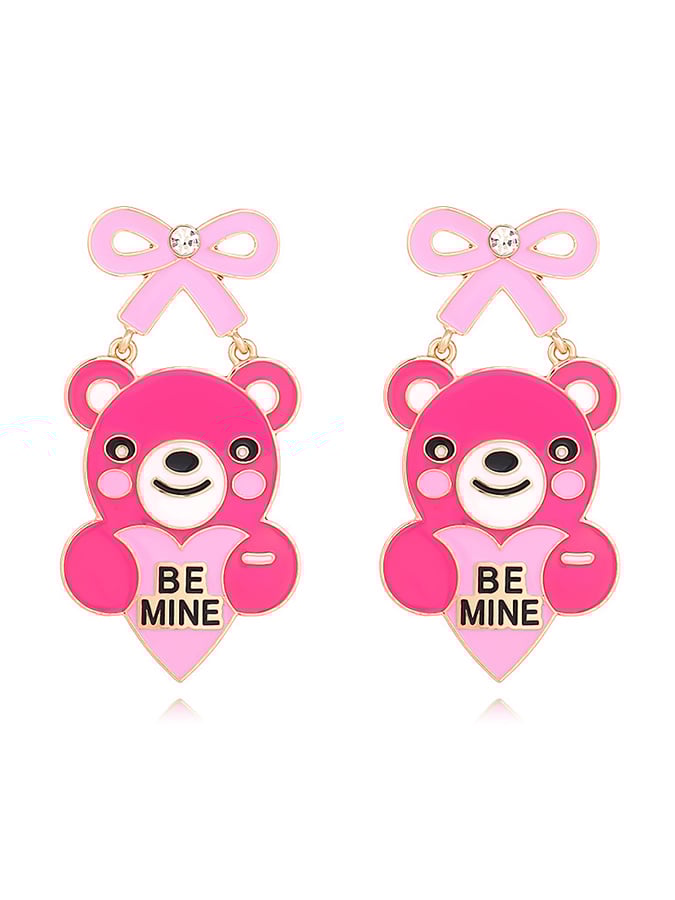 Women's Valentine's Day BE MINE Care Bear Earrings-POIULTD
