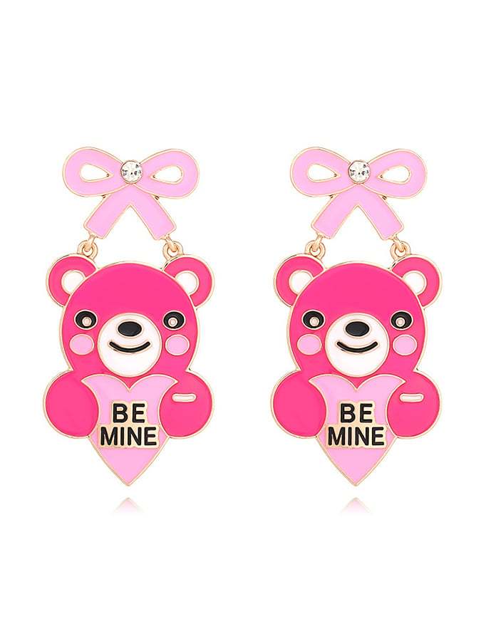 Women's Valentine's Day BE MINE Care Bear Earrings-POIULTD