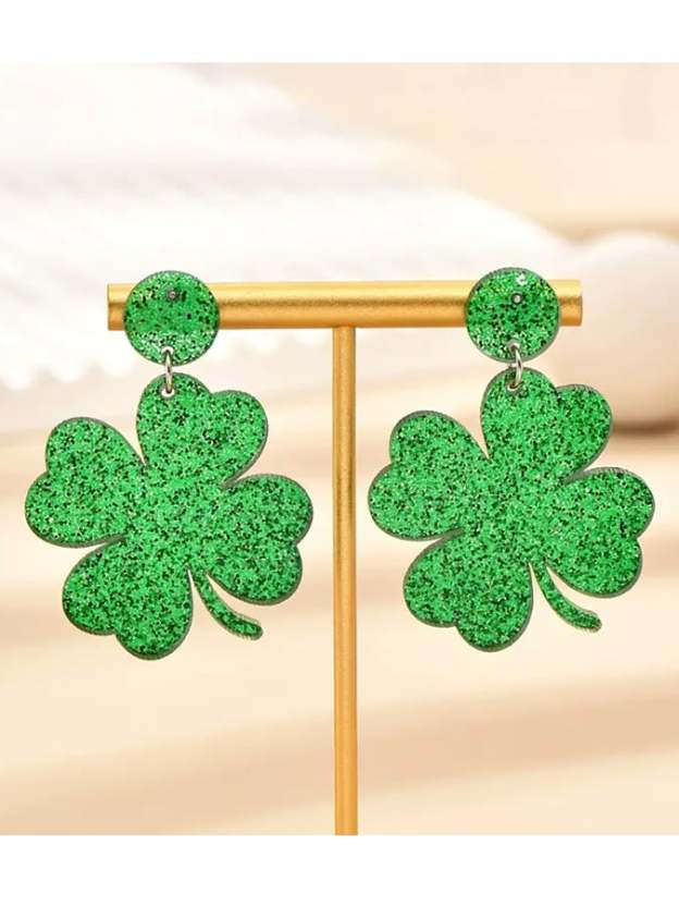 European And American St. Patrick'S Day Women'S Earrings-POIULTD
