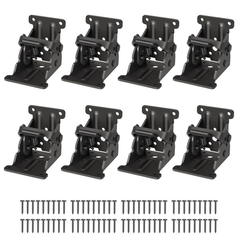 Heavy-Duty Folding Table Leg Brackets with Self-Locking Hinges-POIULTD