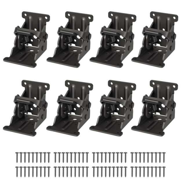Heavy-Duty Folding Table Leg Brackets with Self-Locking Hinges-POIULTD