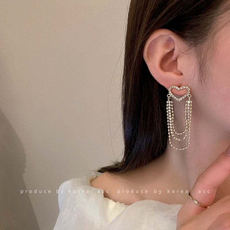Love tassel earrings-POIULTD