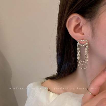 Love tassel earrings-POIULTD